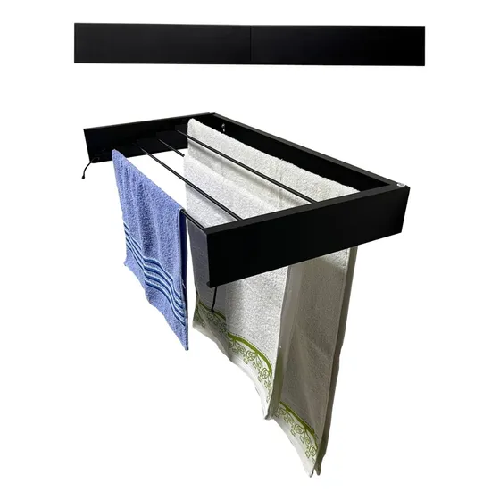 Varal Mágico Inteligente 60cm X 5 Varetas Preto