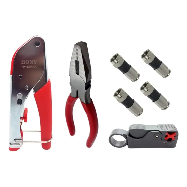 Crimpeadora Coaxil Set C/pelacable Alicate Y Conect. Oferta#