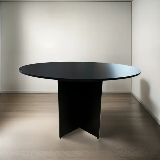 Mesa Living Comedor Nordica Negra Redonda 110 Cm