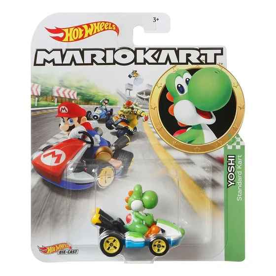 Hotwheels Mariokart - Yoshi Standard Kart - Metal - Mattel 