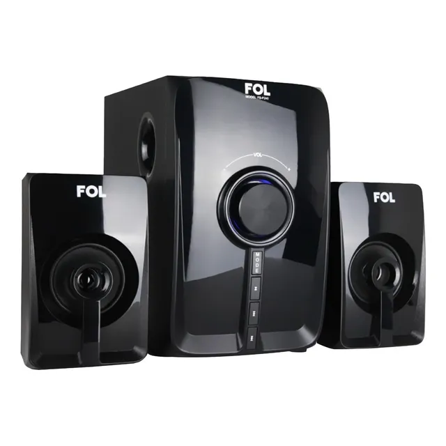 Bocina Multimedia Fol Bluetooth Estereo Luz Led Altavoz Pro Color Negro