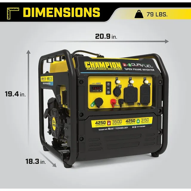Generador Planta Eléctrica Champion Dual 4250w Gas/gasolina