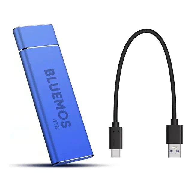 Disco Duro De Memoria Externa Portátil 4 Tb Ssd 4 Tb Color Azul Bluemos Ssd Móvil De Alta Velocidad Ssd 4tb Color Azul