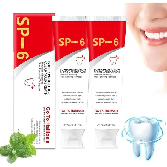 Pasta De Dientes Super Probiotic-6, Fresh Breath 2 Palos ,