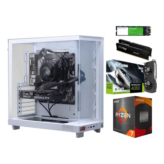 Pc Gamer Ryzen 7 5700g Rtx 4060 Ddr4 32gb 1tb Ssd H6 Nzxt