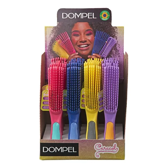 Dompel Cepillo Caracol Exhibidor Anti Frizz Rulos Caja X16