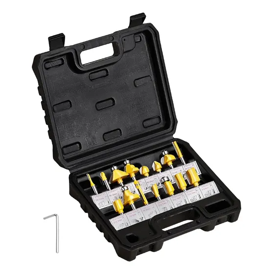 Juego De Fresa Para Router 15 Pza. Vástago 1/4 . Marca Vevor