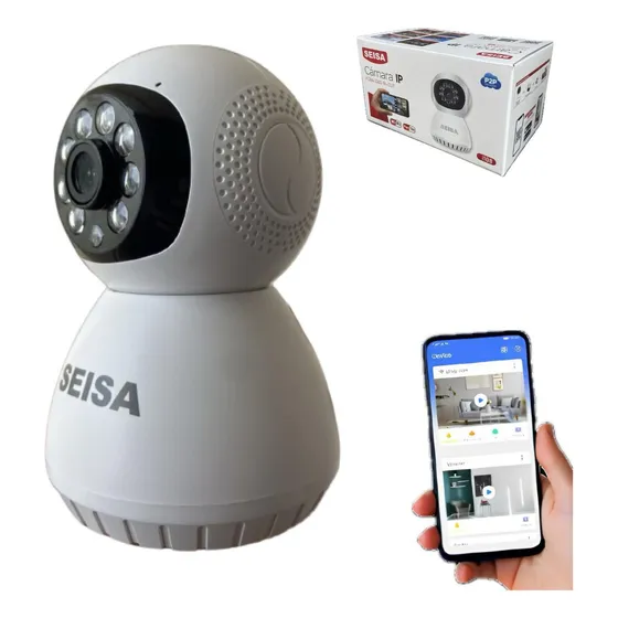 Câmera Escondida 1080p Rotativa Wi-fi Noturna 360° Cor Branco