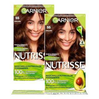 Tinte Para Cabello Garnier Nutrisse 55 Avellana Pack 2 Tinte Para Cabello Garnier Nutrisse 55 Avellana Pack 2
