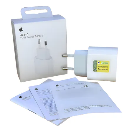 Fonte Carregador 20w Original Apple 15 E 16 Turbo Usb-c Branco
