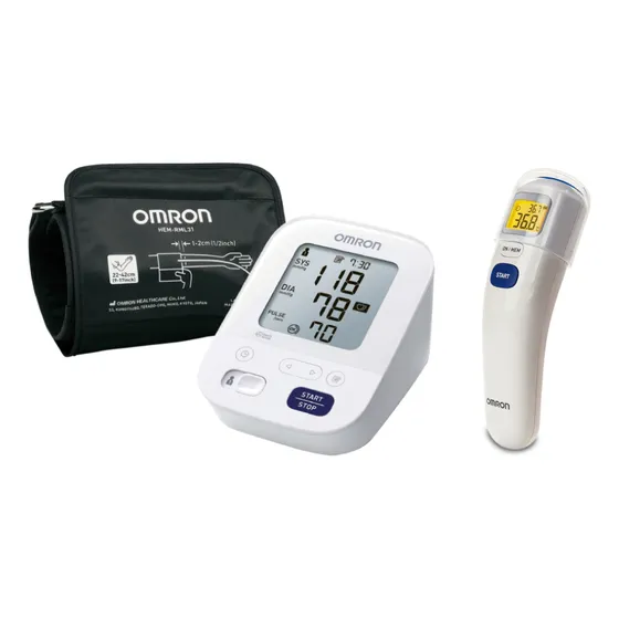 Combo Omron Tensiómetro Brazo Hem-7154e + Termómetro Digital