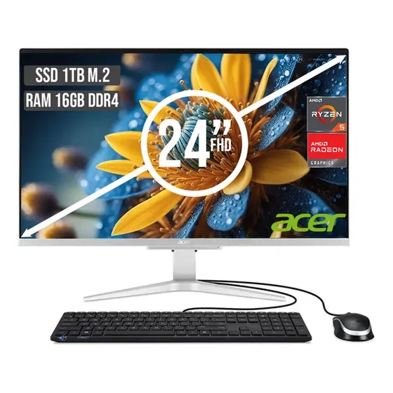 Aio Acer Aspire C24 Amd Ryzen 5 5500u Ssd 1tb + Ram 16gb