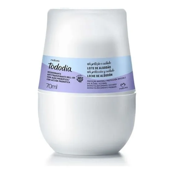 Desodorante Antitranspirante Roll on Tododia Algodão 70 ml