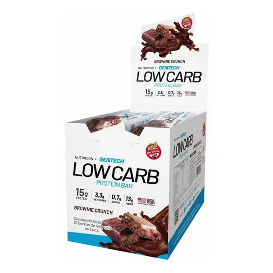 Low Carb Protein Bar Cajita Proteina 10 Unidades Gentech 15g
