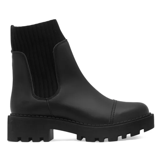 Botin Negro Mujer Andrea Bota Tela Calceta Elastico Tacon 5c