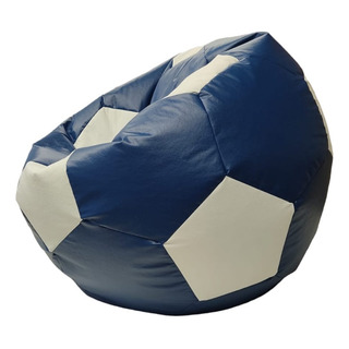 Funda Sillón Puff Soccer Grande Azul / Blanco Sin Relleno Funda Sillón Puff Soccer Grande Azul / Blanco Sin Relleno