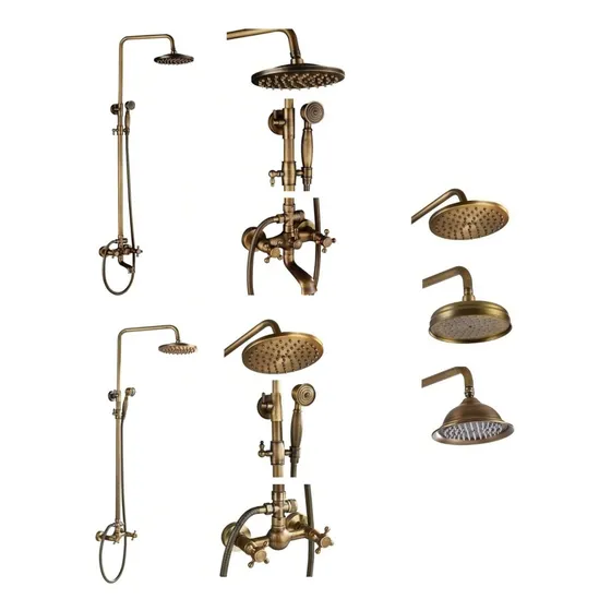 Duchas Barral Bimando Bronce Antiguo Vintage Baño Importada 