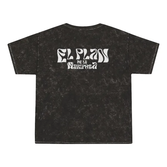 Remera Negra Acid Wash - Jaspeada - El Plan De La Mariposa