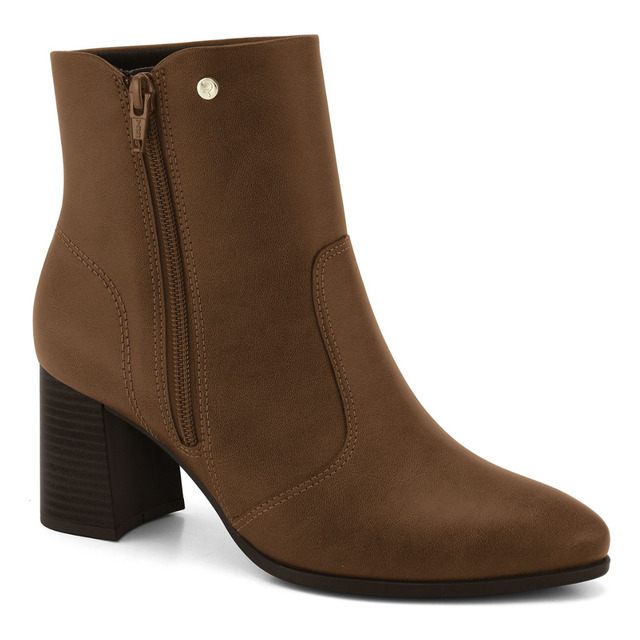 Bota Feminina Ramarim Cano Curto Salto Zíper Confortável Bota Feminina Ramarim Cano Curto Salto Zíper Confortável