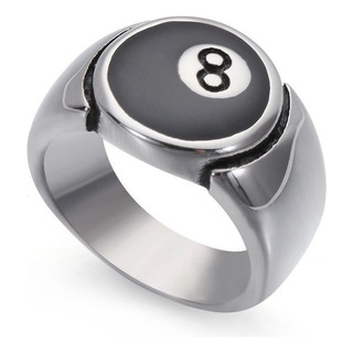 A Anillo De Billar Negro 8 Acero Inoxidable A Anillo De Billar Negro 8 Acero Inoxidable