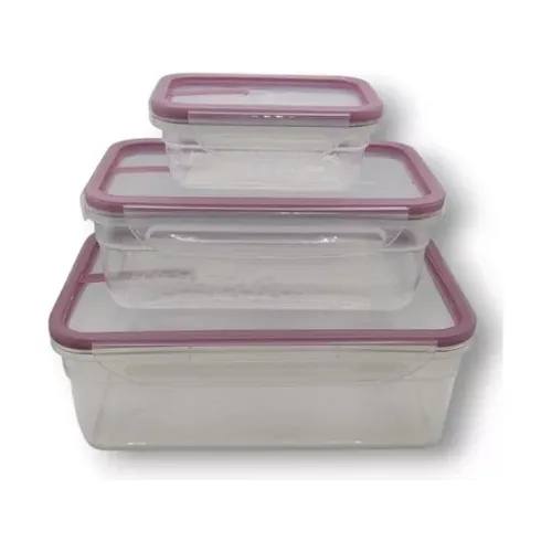 Kit 3 Potes Plástico Hermético Freshy Modular Grande