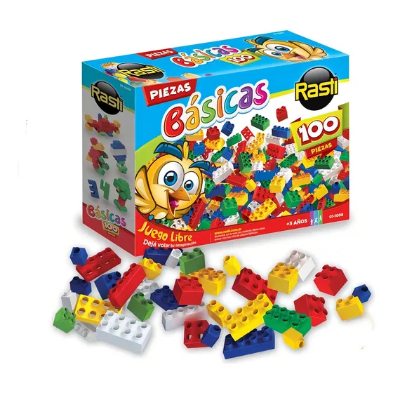 Rasti Juego Bloques 100 Pzs Básicas Encastrables - Cantidad De Piezas 100