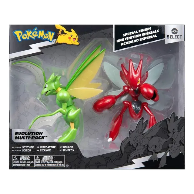 Figura de acción Scyther y Scizor de Jazwares Llc Multi Pack Evolution
