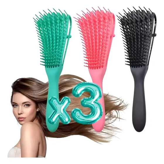 Cepillo De Cabello Desenredar El Cabello Rizado Mujeres 3pcs