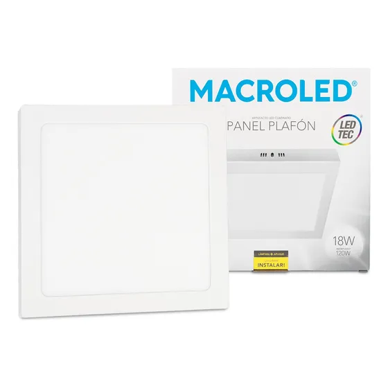 Panel Led Exterior 18w Cuadrado Tipo Plafon Macroled