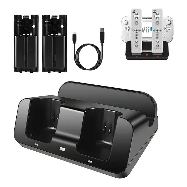 Estación De Carga Del Cargador Wii U Para Wii Remote Y Wii U