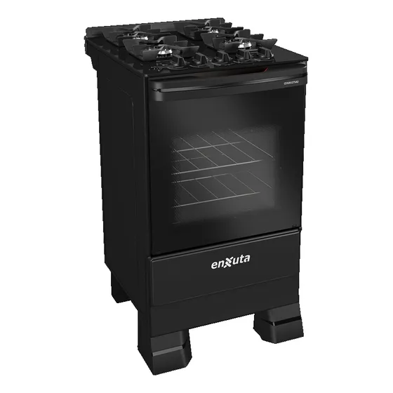 Cocina Supergas 4 Hornallas Negra, Mesada De Vidrio, Hierro