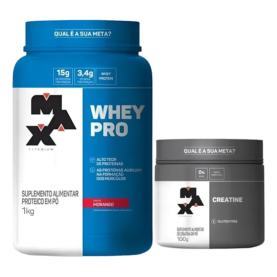 Suplemento Em Pó Max Titanium 1kg+creatine 100%monohidratada