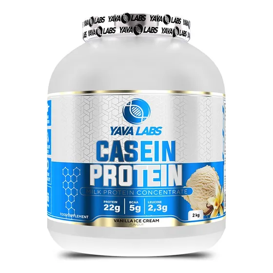 Casein Protein 2kg Caseina Yava Labs - Fisica Sabor Vainilla Ice Cream - 66 Servicios