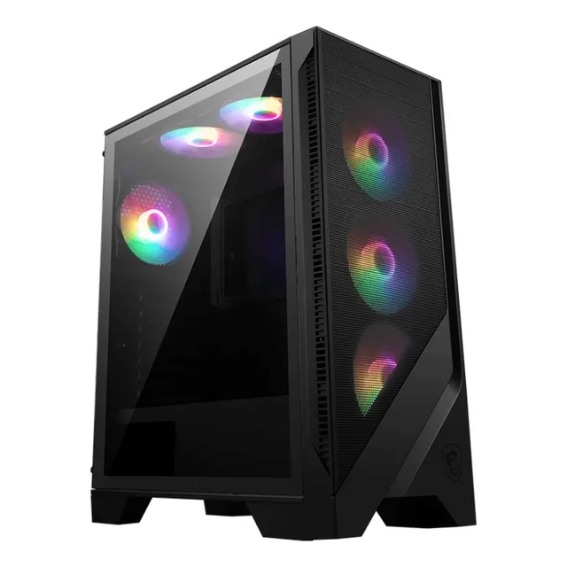 Gabinete Msi Mag Forge 120a Airflow Mid Tower C/templado Led Color Negro