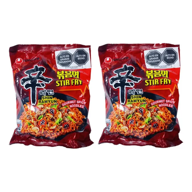 Pack 2u Fideos Ramen Instantaneos Sopa Picante 131g Nongshim