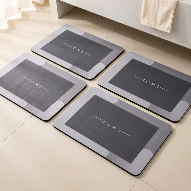 Kit 4 Tapetes Mágicos Super Soft Antiderrapante Alta Absorção Em Microfibra Para Banheiro Lavabo Lavanderia Macio Secagem Rápida Hipoalergênico Cinza Kit 4 Tapetes Mágicos Super Soft Antiderrapante Alta Absorção Em Microfibra Para Banheiro Lavabo Lavanderia Macio Secagem Rápida Hipoalergênico Cinza