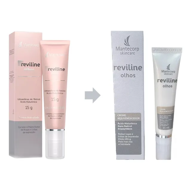 Creme Reviline Olhos Mantecorp dia noite para todos os tipos de pele de 15g