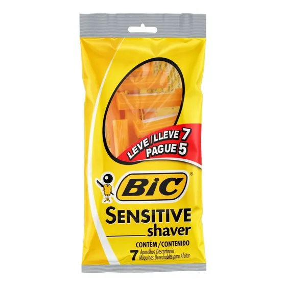 Aparelho Descartável para Barbear Bic Sensitive Leve 7 Pague 5 Unidades