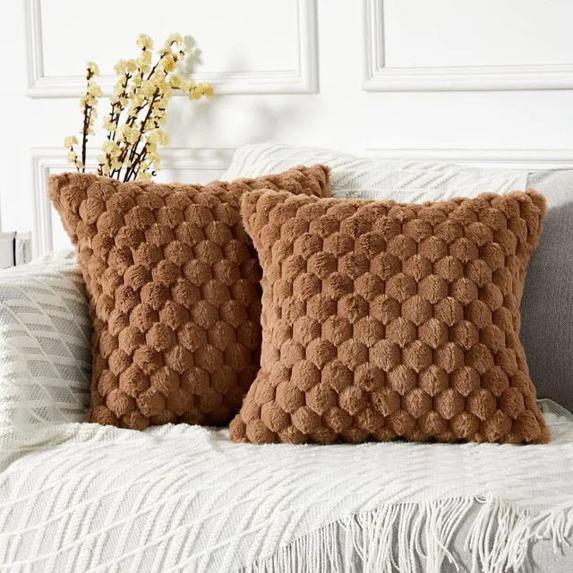 Funda De Cojín Suave Y Lujosa De Felpa Para Sofá Y Cama