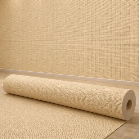 Papel De Parede Linho Bege Autocolante Lavável 3d Luxo Bege 6 Metros