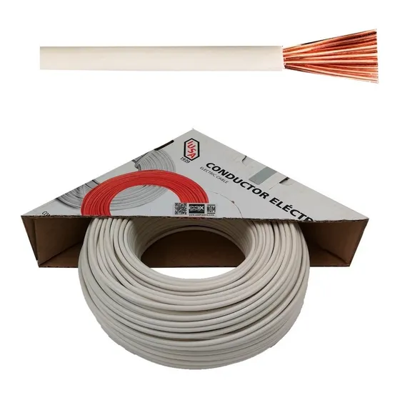 Cable 10 Awg Rollo De 100mts De Cobre Iusa Blanco