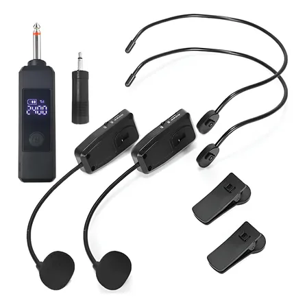 2  Micrófono Inalámbrico Diadema Y Solapa Para Amplificador