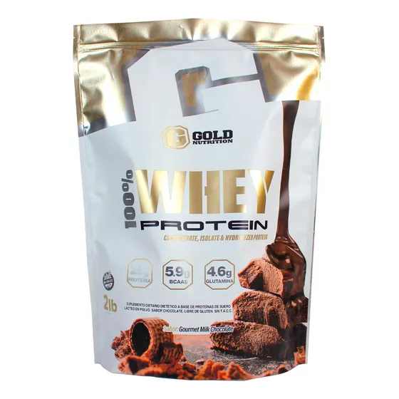 Gold Nutrition 100% Whey Protein Chocolate Suplemento 2lb 3c