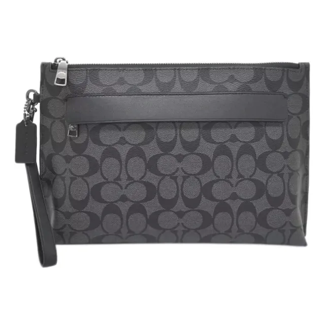 Cartera Bolso Carryall Pouch Coach F29508 Negro Canvas Oro