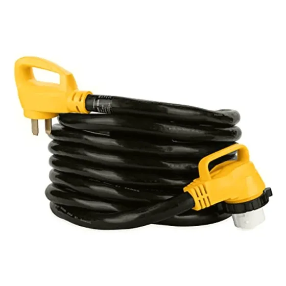 Camco 30 Amp Cable De Extensión Con Adaptador De Bloqueo De