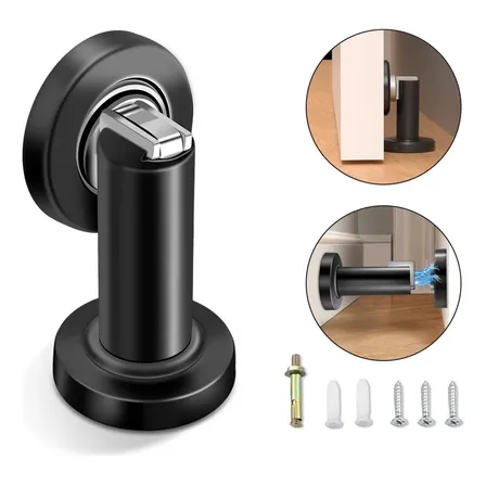 Fixador De Porta Magnético Prata Piso/parede
