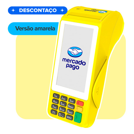 Mercado Pago Point Pro3 Maquininha Cartão 4g Amarela Mercado Pago Point Pro3 Maquininha Cartão 4g Amarela
