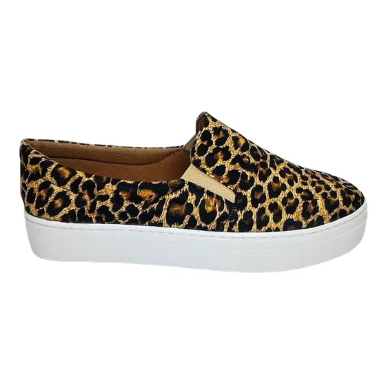  Slip On Tenis Feminino Casual Animal Print Onça Oncinha   