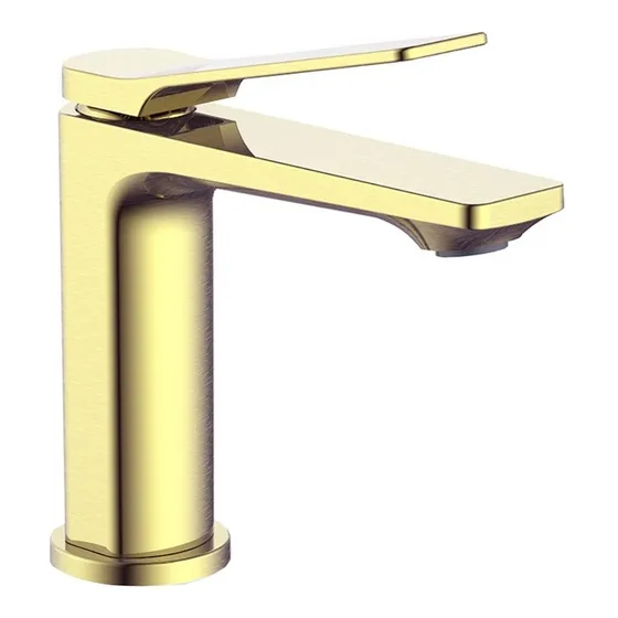 Llave Monomando Baño Lavabo Dorado Latón Solido 15 Cm Lujo