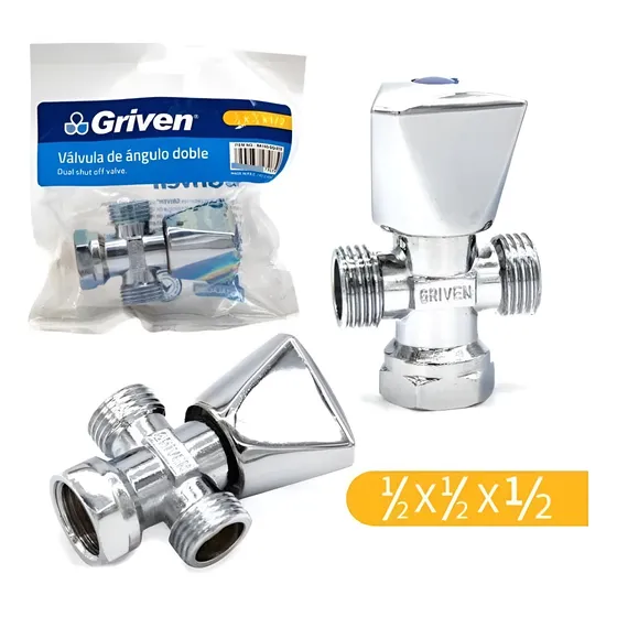 Llave De Arresto Doble 1/2 X 1/2 Griven